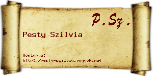 Pesty Szilvia névjegykártya